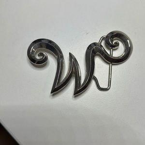 Wonka W belt buckle